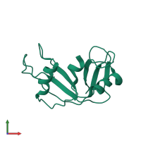 PDB entry 1e21 coloured by chain, front view.