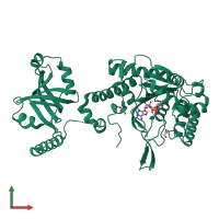 PDB entry 1e24 coloured by chain, front view.