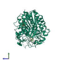 PDB entry 1e2s coloured by chain, side view.