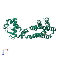 PDB entry 1e2x coloured by chain, top view.