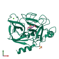 PDB entry 1e35 coloured by chain, front view.