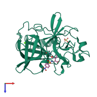PDB entry 1e36 coloured by chain, top view.