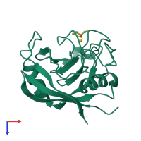 PDB entry 1e3b coloured by chain, top view.