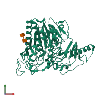 PDB entry 1e3c coloured by chain, front view.