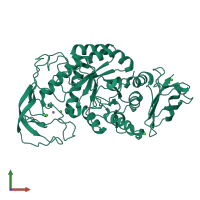 PDB entry 1e3x coloured by chain, front view.
