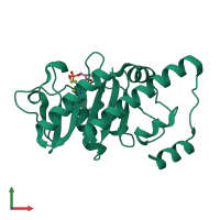 PDB entry 1e48 coloured by chain, front view.