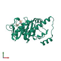 PDB entry 1e4a coloured by chain, front view.