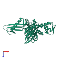 PDB entry 1e4f coloured by chain, top view.