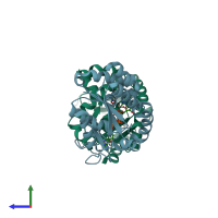 PDB entry 1e4y coloured by chain, side view.