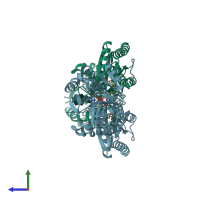 PDB entry 1e5d coloured by chain, side view.