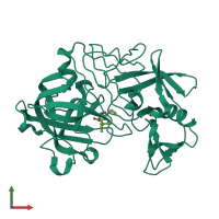PDB entry 1e5o coloured by chain, front view.
