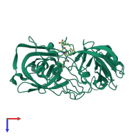 PDB entry 1e5o coloured by chain, top view.