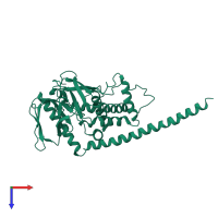 PDB entry 1e5w coloured by chain, top view.