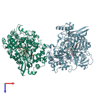 PDB entry 1e61 coloured by chain, top view.