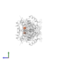 2-AMINO-2-HYDROXYMETHYL-PROPANE-1,3-DIOL in PDB entry 1e6u, assembly 1, side view.