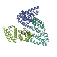 The deposited structure of PDB entry 1e7b contains 6 copies of SCOP domain 48553 (Serum albumin-like) in Albumin. Showing 3 copies in chain A.