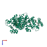 PDB entry 1e7c coloured by chain, top view.