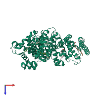 PDB entry 1e7h coloured by chain, top view.
