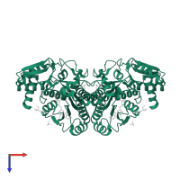 GDP-L-fucose synthase in PDB entry 1e7s, assembly 1, top view.