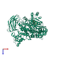 PDB entry 1e7u coloured by chain, top view.