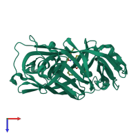 PDB entry 1e82 coloured by chain, top view.