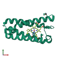 PDB entry 1e84 coloured by chain, front view.