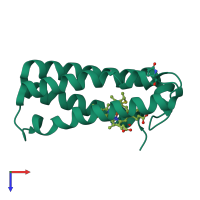 PDB entry 1e84 coloured by chain, top view.