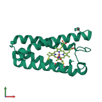 PDB entry 1e85 coloured by chain, front view.