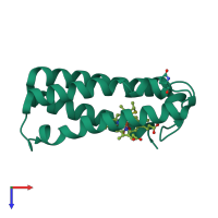PDB entry 1e85 coloured by chain, top view.