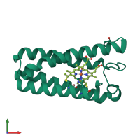 PDB entry 1e86 coloured by chain, front view.