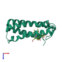 PDB entry 1e86 coloured by chain, top view.