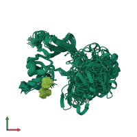 PDB entry 1e88 coloured by chain, ensemble of 20 models, front view.