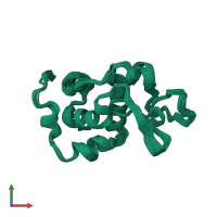 PDB entry 1e8l coloured by chain, ensemble of 50 models, front view.