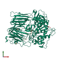 PDB entry 1e8n coloured by chain, front view.