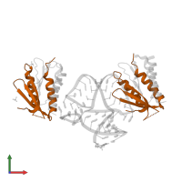 Signal recognition particle 14 kDa protein in PDB entry 1e8o, assembly 1, front view.