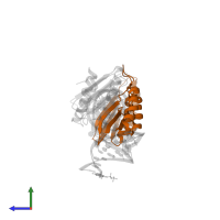 Signal recognition particle 14 kDa protein in PDB entry 1e8o, assembly 1, side view.