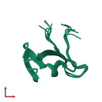 PDB entry 1e8r coloured by chain, ensemble of 5 models, front view.