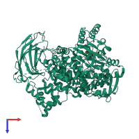 PDB entry 1e8w coloured by chain, top view.