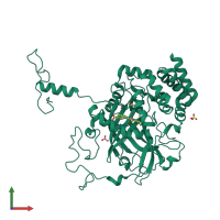 PDB entry 1e93 coloured by chain, front view.