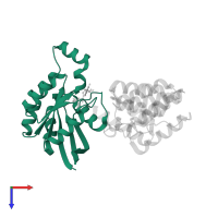Ras-related C3 botulinum toxin substrate 1 in PDB entry 1e96, assembly 1, top view.