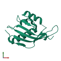 PDB entry 1e97 coloured by chain, front view.