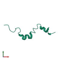 PDB entry 1e9k coloured by chain, front view.