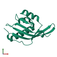 PDB entry 1ea2 coloured by chain, front view.