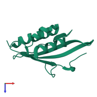 PDB entry 1ea2 coloured by chain, top view.