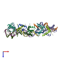 PDB entry 1ea4 coloured by chain, top view.