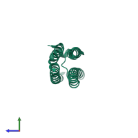 PDB entry 1ea8 coloured by chain, side view.