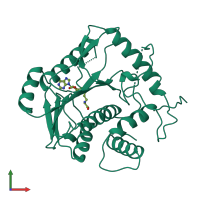 PDB entry 1eam coloured by chain, front view.