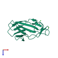 PDB entry 1ean coloured by chain, top view.
