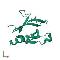 PDB entry 1eaz coloured by chain, front view.