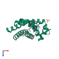 PDB entry 1ebc coloured by chain, top view.
